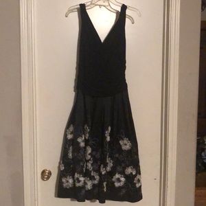 Black embroidered cocktail dress